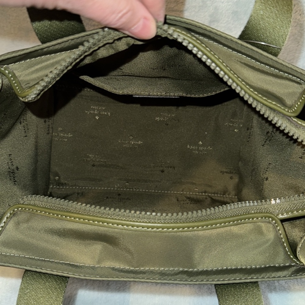 kate spade Green Small Structured Tote with Webbing Details - Picture 13 of 14